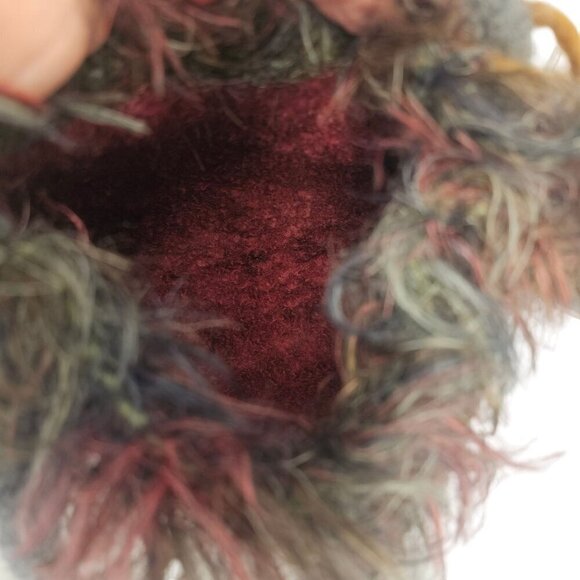Handmade Felted Wool Shoulder Bag Small Fringed Tote Wine Gray NWT - Picture 11 of 11
